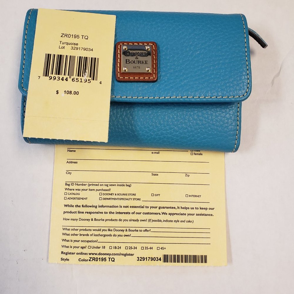 DOONEY AND BOURKE PEBBLE LEATHER FLAP WALLET